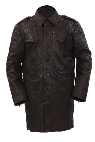 Manteau trench cuir brun - trench,