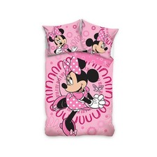 Minnie Mouse Housse Couette Simple & Européen D'Oreiller 100% Coton Filles Rose