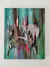 tableau abstrait coloré– art contemporain moderne – Oeuvre originale signée 