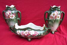 LUNEVILLE Keller Guerin Vase Jardiniere Garniture Set French Faience Art Nouveau