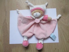 doudou plat ours brioche babynat' baby nat rose blanc pois