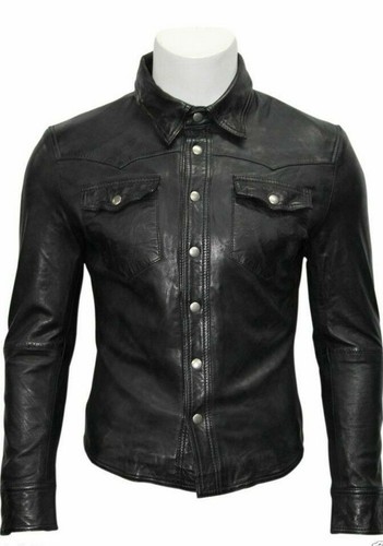 Chemise cuir noir - chemise, pour