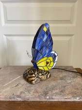 Ancien Lampe Papillon Vitrail