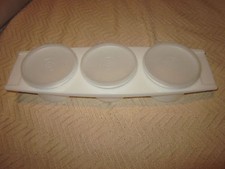 VINTAGE TUPPERWARE TRIO SERVING CONTAINER - DIP OR RELISH TRAY