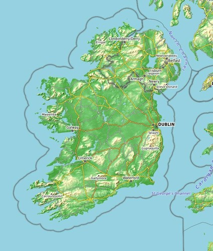 Ireland topo gps map - map, for