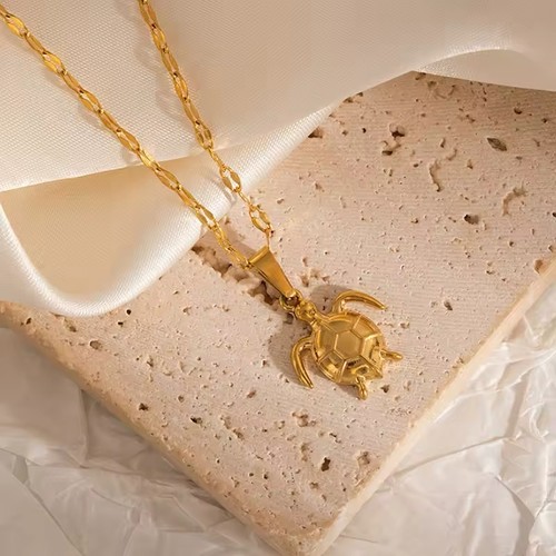 Collier tortue mer acier - tortue,