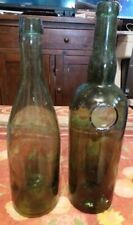 2 bouteilles vide cusenier soufflé au boulot très gros verre 1l