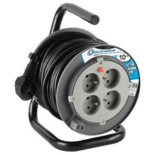 208611 Rallonge Prolongateur électrique 10 m avec enrouleur 4 Prises 16 A sec...