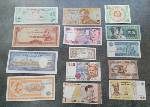 Lot billets du monde - de, 15