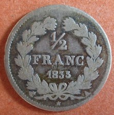 1/2 franc 1835 A Paris , Louis