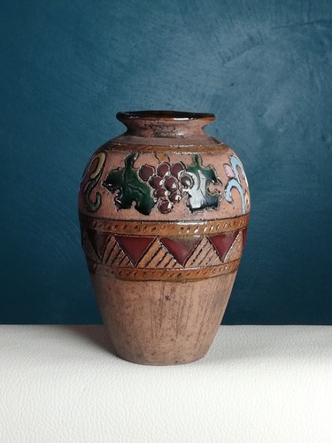 Vase terre cuite émaillé - vase,