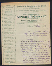 PARIS (VI°) USINE de MACHINES D'IMPRIMERIE "BERTRAND Freres & Cie" en 1924