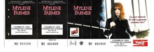 RARE / TICKET BILLET CONCERT - MYLENE FARMER : LIVE A STRASBOURG ( FRANCE ) 1989