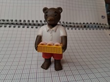 Jouet - Figurines PVC Petit Ours Brun - papa et le panier de Beignets.  BE