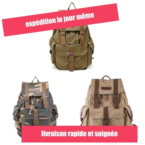 Sac dos toile vintage - dos,