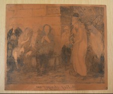 Louis Jou Les Otages 1914-1915 Plaque originale sur cuivre gravée à l'eau-forte