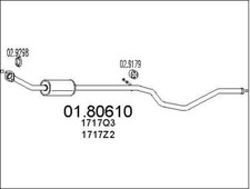 SILENCIEUX INTERMéDIAIRE PEUGEOT 307 BREAK 1.6 16V,307 SW 1.6 16V,1.6 BIOFLEX