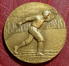 Art Deco sports skiing SKI DE FOND CROSS-COUNTRY SKIING medal by GIBERT