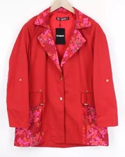 Desigual Delphine Femme EU38 Coton Veste Rouge Mélange Snap Vêtements De Loisirs