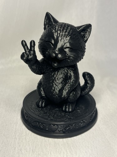 Statuette chat noir - , sur