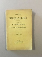 Annales du baccalauréat - 1931 - BE