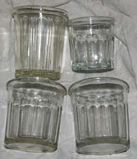 lot de 4 bocaux à confiture anciens en verre