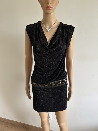 Robe noire pailletée sans