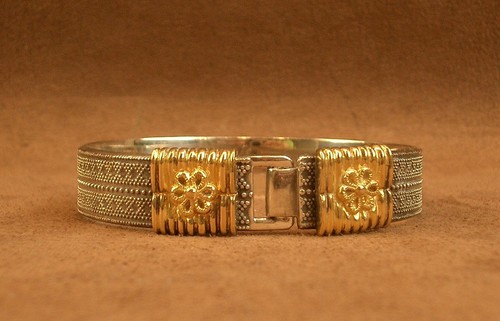 Beau bracelet argent - et, or