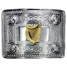 TE Kilt Écossais Boucle Ceinture Irlandais Celtic Harpe Finition Chrome Highland