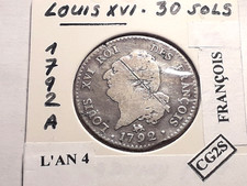 Louis XVI 30 Sols 1792 A L'AN 4 François