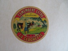 Etiquette  de fromage camembert du Dauphiné La Clochette