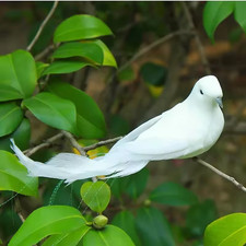 Faux oiseau blanc avec clip