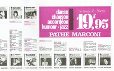 DISCOGRAPHIE Disques 33T 30cm PATHE MARCONI Danse Chanson Accordéon Humour Jazz