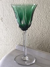 CRISTAL SAINT LOUIS GRAND VERRE COULEUR VERT MENTHE MODÈLE CERDAGNE