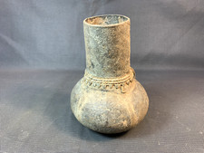 Ancienne gourde ou récipient en cuir probablement origine indienne art ethnique