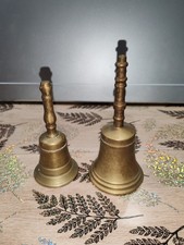 Lot De 2 ancienne sonnette de table cloche comptoir  hotel service en laiton 