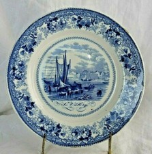 Assiette porcelaine opaque Montereau Lebeuf St Valéry A