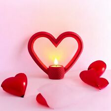 Lampe Décorative en Forme de Cœur-Bougie LED à Effet Flamme pour Saint-Valentin