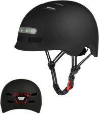 Casque de vélo avec phares LED av/ar skate trottinette roller haute résistance
