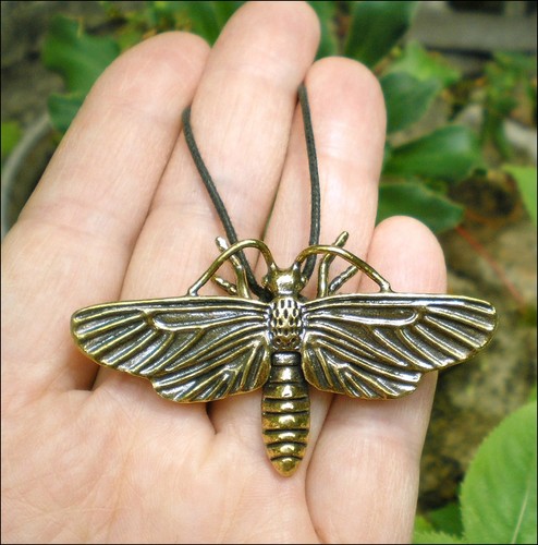 Papillon bronze collier - papillon,