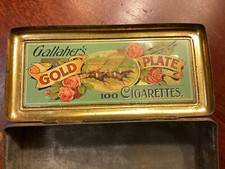 VINTAGE, ANNEES 20/30, BOITE METAL CIGARETTES, VIDE, GALLAHER'S GOLD PLATE