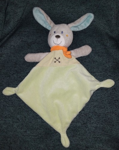 Doudou plat lapin vert