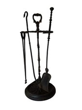 Nécessaire De Foyer De Cheminée En Fer Forgé Et Fonte 