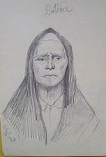 DESSIN ANCIEN - DUGAS -VIALIS - DESSIN AU CRAYON " DESTINEE " 17 X 11,5 cm