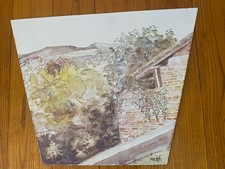 Ancienne Plaque Emaillée Signée  Décor Maison Fleurs