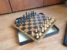 Ancien Jeux d'échecs et Dames en Bois * Rachez paris Vintage 80's