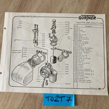 Gurtner carburateur H14 569 AV89 H16G 217 Z46 Z56 liste catalogue pièce détachée