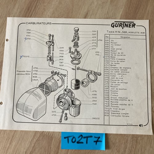 Gurtner carburateur h14 569 - gurtner,