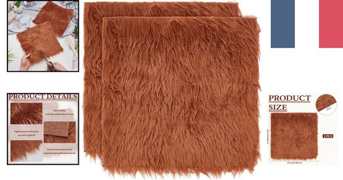 Fausse fourrure marron 25x25cm - fausse,
