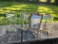 Lot De 4: Porte Photo Cadre XIXème Louis XVI Verre Biseauté Antique 19th